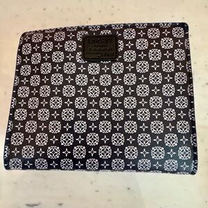 Liberty of London Black and White Patterned Zippered Pouch/Amenity Bag
